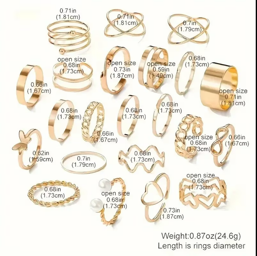 Celestia 22-Piece Boho Ring Set