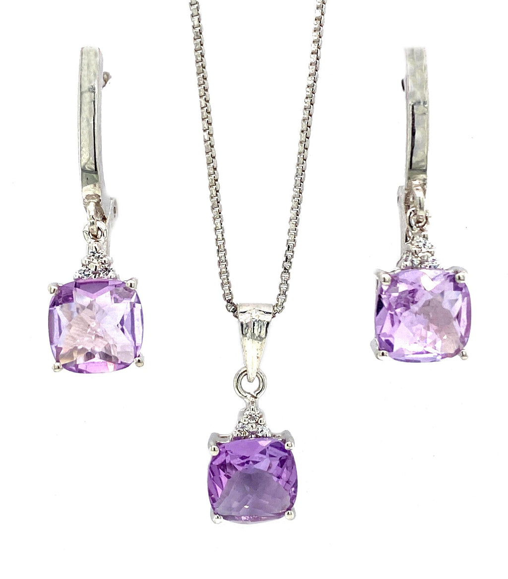 Amethyst Jewellery Set in .925 Sterling Silver - KSS 60419