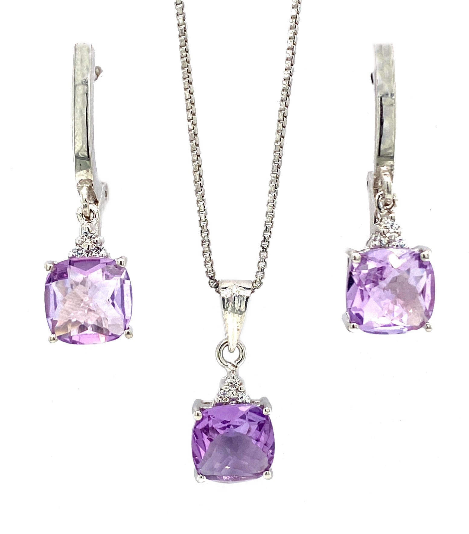 Amethyst Jewellery Set in .925 Sterling Silver - KSS 60419